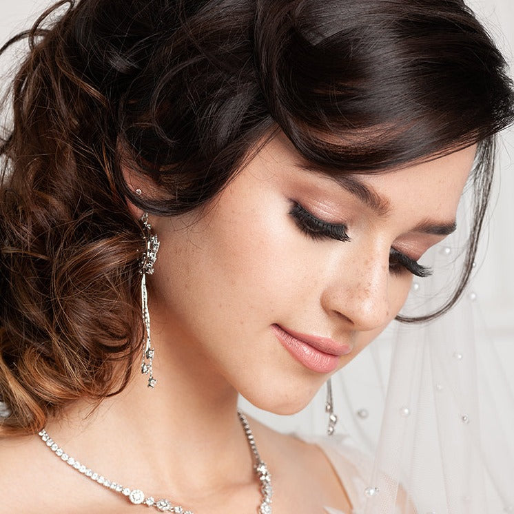 student at the central school of makeup creates a flawless bridal makeup